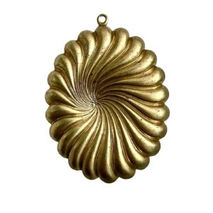 OVALE FANTASIA OTTONE CON ANELLO MM40X50