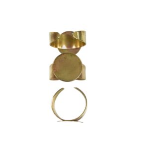 ANELLO CON DISCO 15MM OTTONE GREZZO