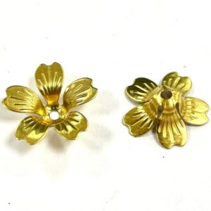 FIORELLINO 5 PETALI IMBUTITO OTTONE GREZZO 10 MM.