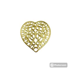FILIGRANA OTTONE CUORE OTTONE 21MM IMBUTTITA