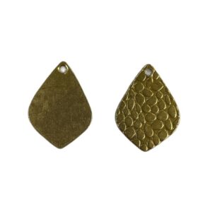 PARTICOLARE GOCCIA OTTONE MARTELLATO14X19mm con foro