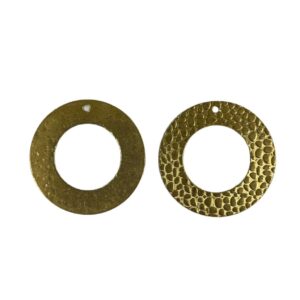 TONDO OTTONE MARTELLATO SFORATOCON FORO MM 31ESTX18INT.