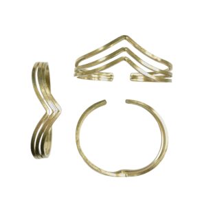 BRACCIALE OTTONE 3FILI QUADRATI A V