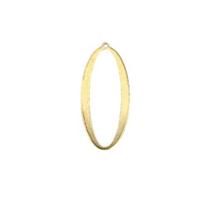 OVALE OTTONE LISCIO CON ANELLINO INT.34X10 EST.17X38 MM