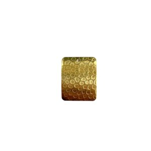 PARTICOLARE OTTONE RETTANGOLO MARTELLATO CON FORO MM.20X25