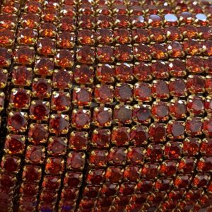 CATENA OTTONE + ZIRCONE MM.4 RED MAGMA