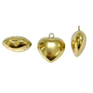 CUORE OTTONE SOFFIATO MM.25 CON ANELLINO