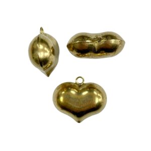 CUORE OTTONE SOFFIATO MM.30 CON ANELLO