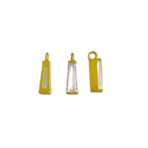 BAGUETTE ZIRCONE CASTONE OTTONE 2X4X10MM
