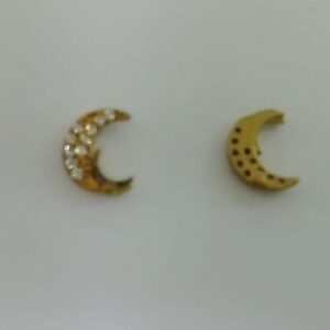 1/2 LUNA OTTONE PAVE ZIRCONI