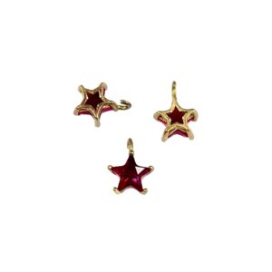 STELLINA ZIRCONE MM7 CON CASTONE ROSSO GRANATINA