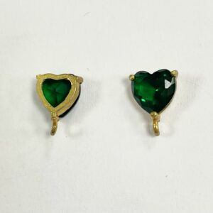 CUORICINO ZIRCONE E ANELLINO VERDE 10MM