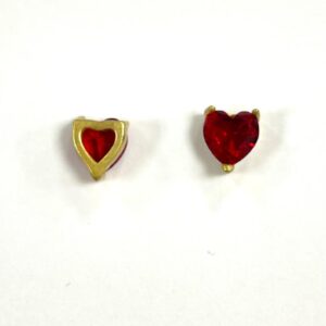 CUORICINO ZIRCONE ROSSO GRANATINA 6MM.