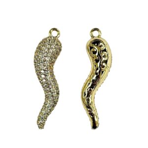 CORNO ZIRCONI CON ANELLINO 28X7MM
