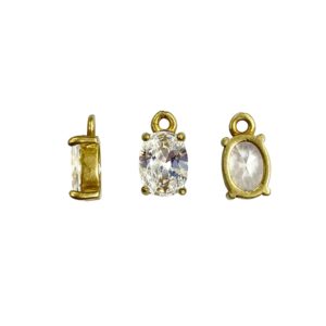 CIONDOLO OVALE ZIRCONE 6X8 CRYSTAL