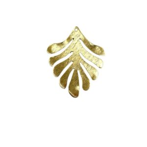 FOGLIA OTTONE STRIATA 9 PETALI 1FORO 38X46MM
