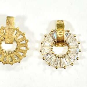 TONDO PENDENTE CON ZIRCONI BAGHETTE 10MM