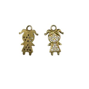 CIONDOLO OTTONE + ZIRCONI BAMBINA MM21