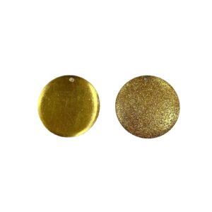 DISCO OTTONE IMBUTTITO 26MM GLITTERATO CON FORO