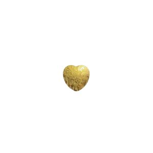 CUORE OTTONE STAMPA FIORE IMBUTITO 20MM SENZA FORO