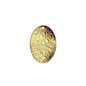 OVALE OTTONE ONDULATO FANTASIA MM34X24 CON FORO