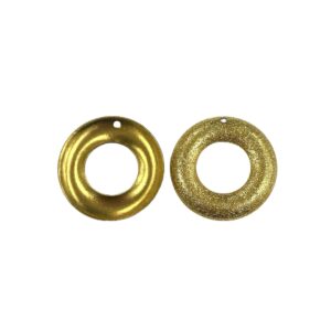 TONDO OTTONE GLITTER IMBUTTITO CON FORO MM25 EST. MM12INT