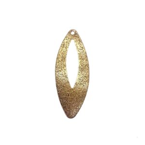 NAVETTA OTTONE GLITTER CON FORO ONDULATA EST.36X13 INT.20X4MM