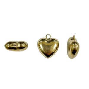 CUORE OTTONE SOFFIATO 20MM CON ANELLINO