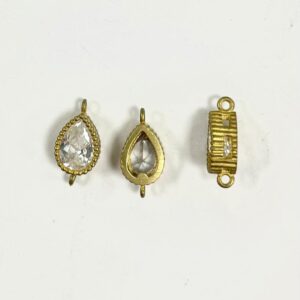 GOCCIA OTTONE ZIRCONE 5X4 2 ANELLINI