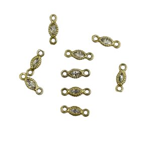 GOCCIA OTTONE C/ZIRCONE DOPPIA MAGLIA