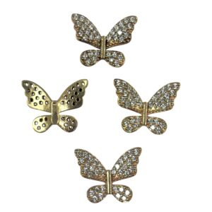FARFALLA ZIRCONATA OTTONE 12MM