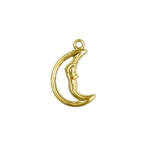 LUNA CON ANELLINO SFORATA OTTONE 21X13MM