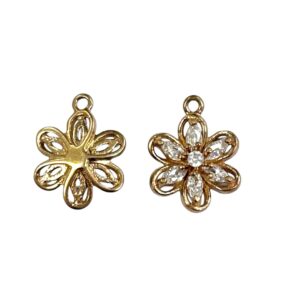FIORELLINO ZIRCONI 9MM 6 PETALI CON ANELLINO
