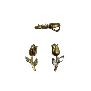 ROSELLINA FUSIONE MM14X4 CON ZIRCONI E ANELLINO SUL RETRO