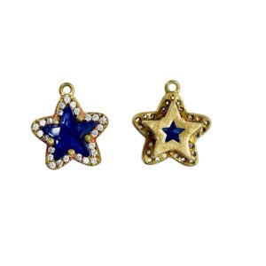 STELLINA 12MM PAVE' C/ZIRCONE CENTR. BLU