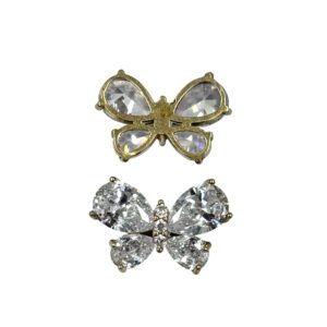 FARFALLA ZIRCONI A GOCCIA 21x14MM