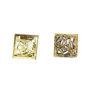 PENDENTE QUADRATO CON ZIRCONI BAGHETTE 13MM