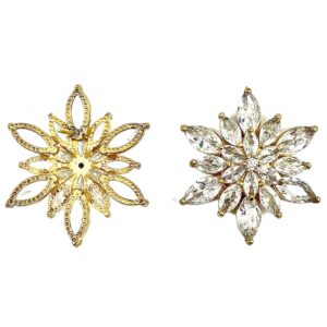 PERNO PER ORECCHINO FIORE CON ZIRCONI 26MM