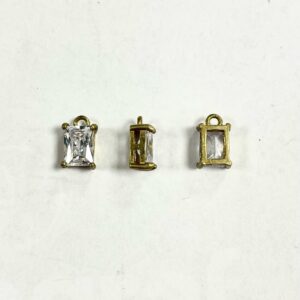 PARTICOLARE OTTONE ZIRCONE RETTANGOLO 8X5