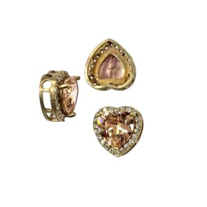 CUORE PAVE ZIRCONE DA INFILO MM10 LIGHT PEACH