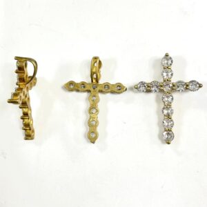 CROCE ZIRCONI GRANDI 31X22 MM.