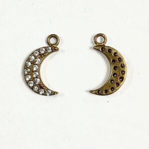 LUNA IN OTTONE E PAVE' ZIRCONI MM.9
