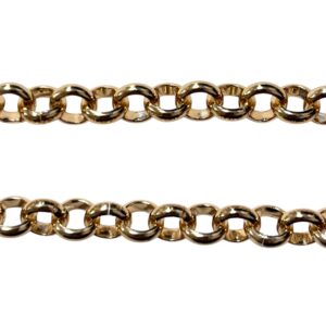 CATENA ROLO' 20 ALLUMINIO OSSIDATA ORO MM8 FILO MEZZO TONDO SP.2.5