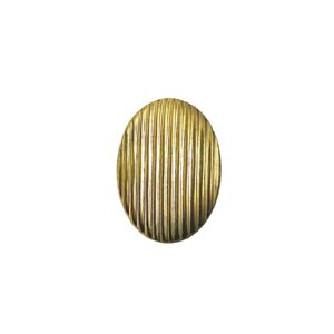 OVALE RIGATO OTTONE BOMBATO A RIGHE 32X23MM