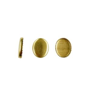 CASTONE OVALE PER CABOCHON 8X10 DENTELLATO OTTONE