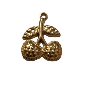 PARTICOLARE CILIEGIA IN OTTONE MARTELLATO 26X33MM